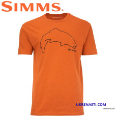 Футболка Simms Trout Outline T-Shirt Adobe Heather размер XL